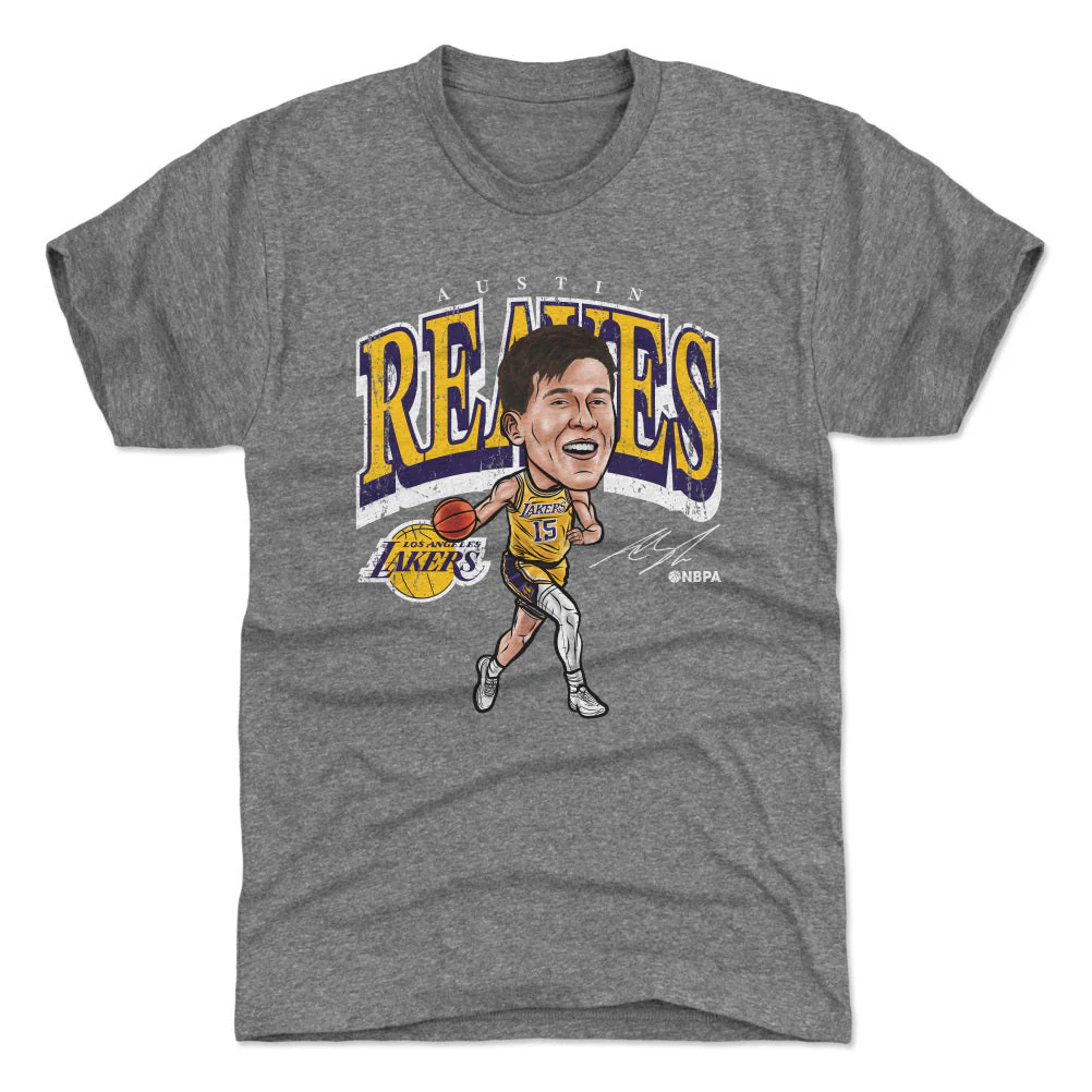 Austin Reaves Los Angeles Lakers Cartoon WHT Tee