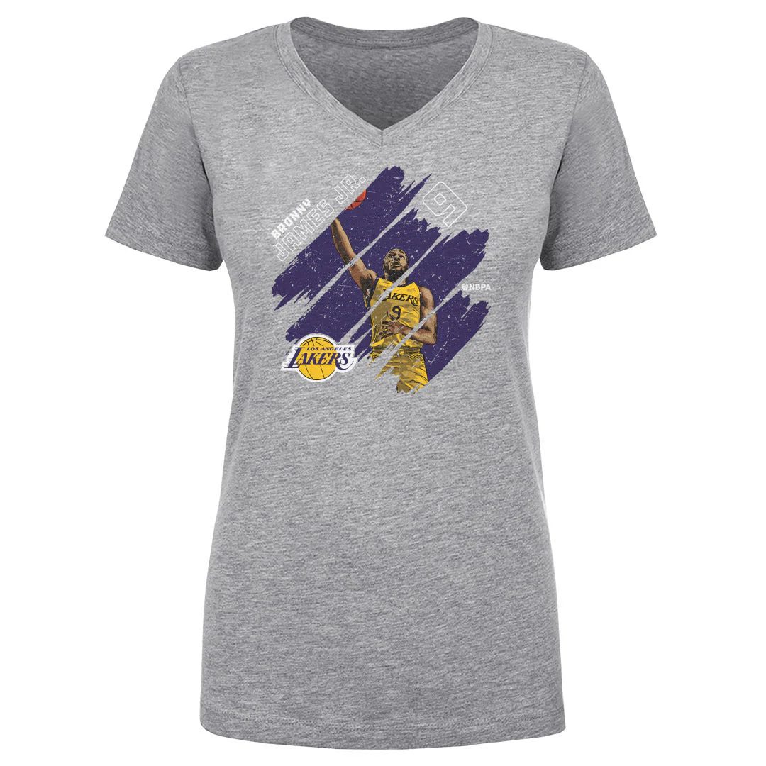 Bronny James Jr. Los Angeles Lakers Stripes WHT - Image 2