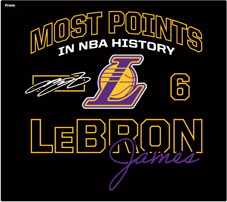 Lakers James Most Points In History Tee - Image 2