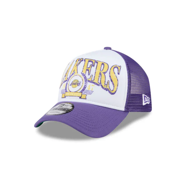 Lakers 940AF Distressed Throwback Snapback Hat