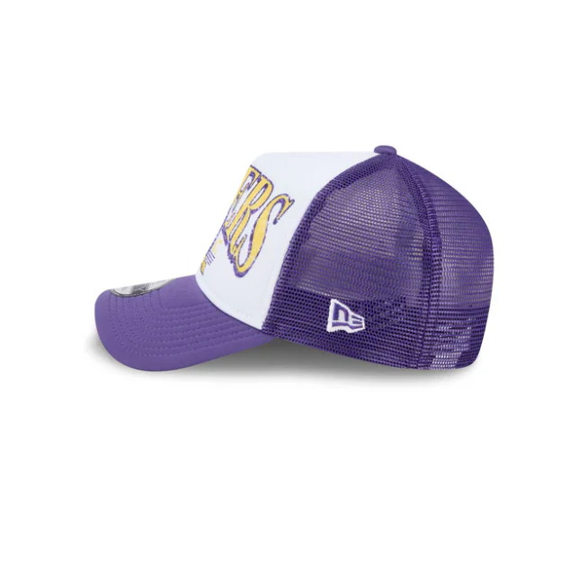Lakers 940AF Distressed Throwback Snapback Hat - Image 3