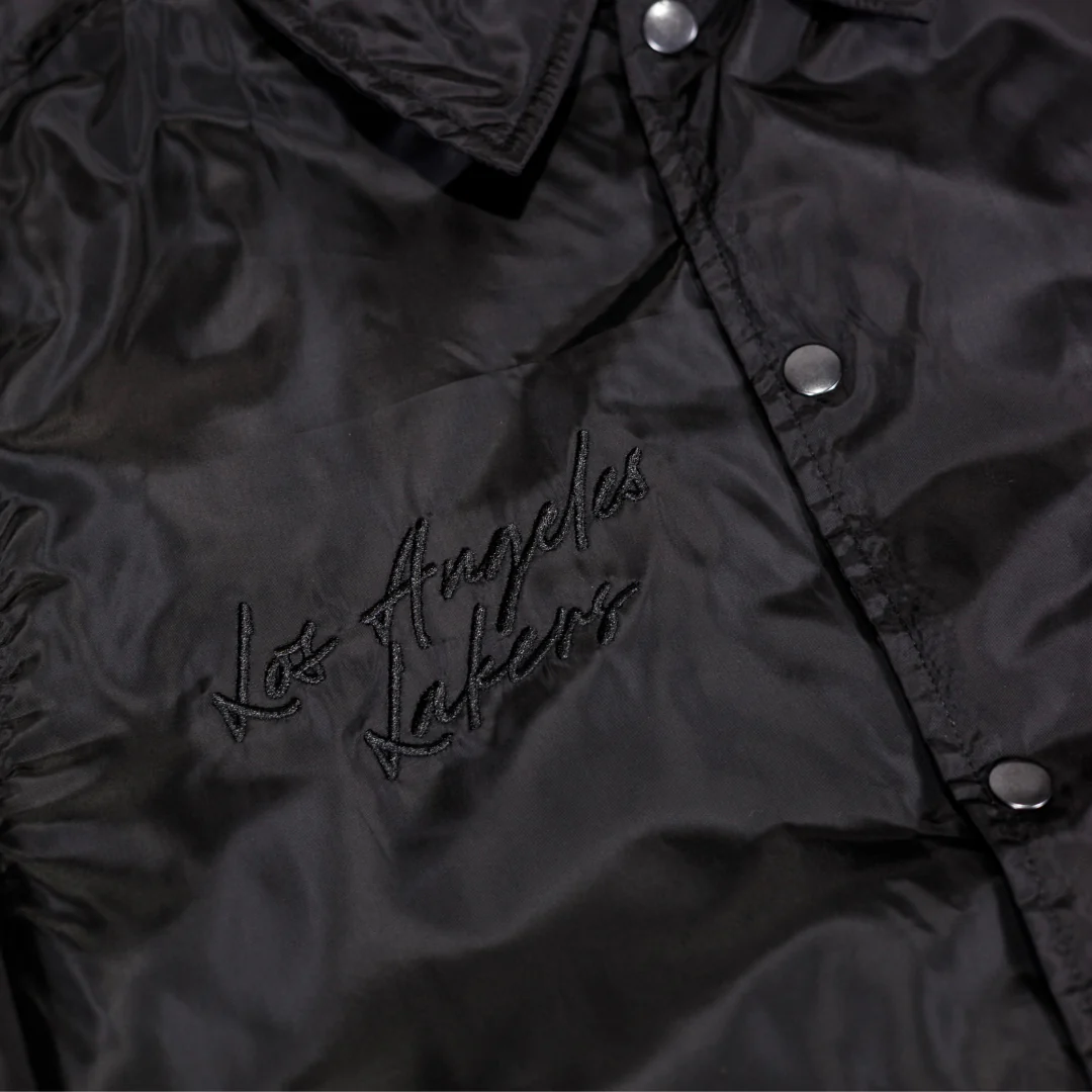 Lakers Black Out Embroidered Primary Coach Jacket - Image 4