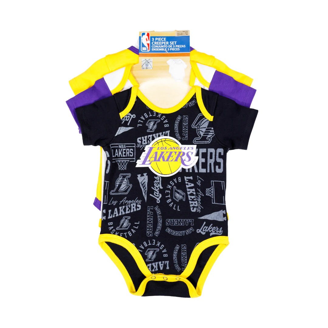 Lakers Infant Born to Hoop 3PC Creeper Set