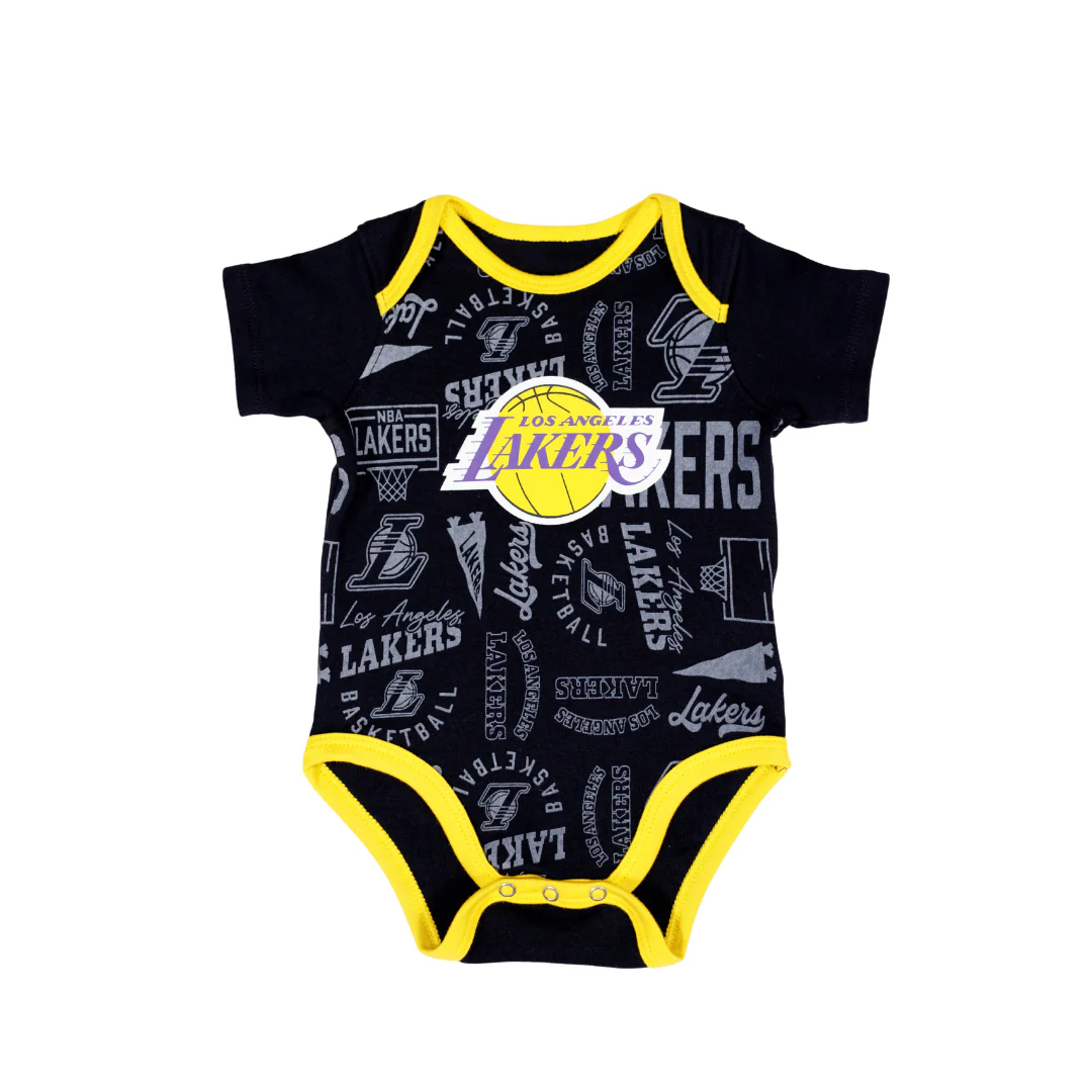 Lakers Infant Born to Hoop 3PC Creeper Set - Image 2