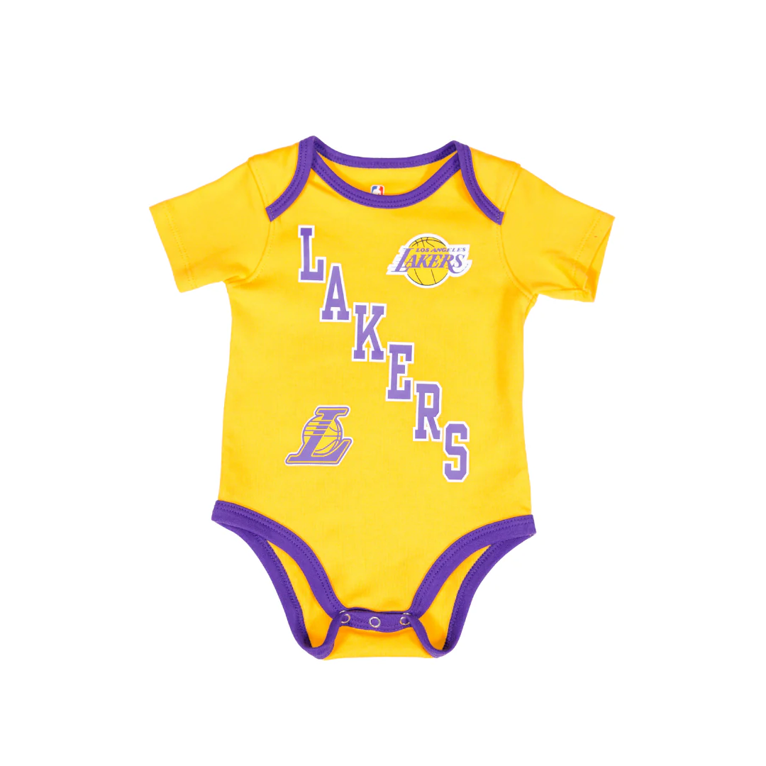 Lakers Infant Born to Hoop 3PC Creeper Set - Image 6