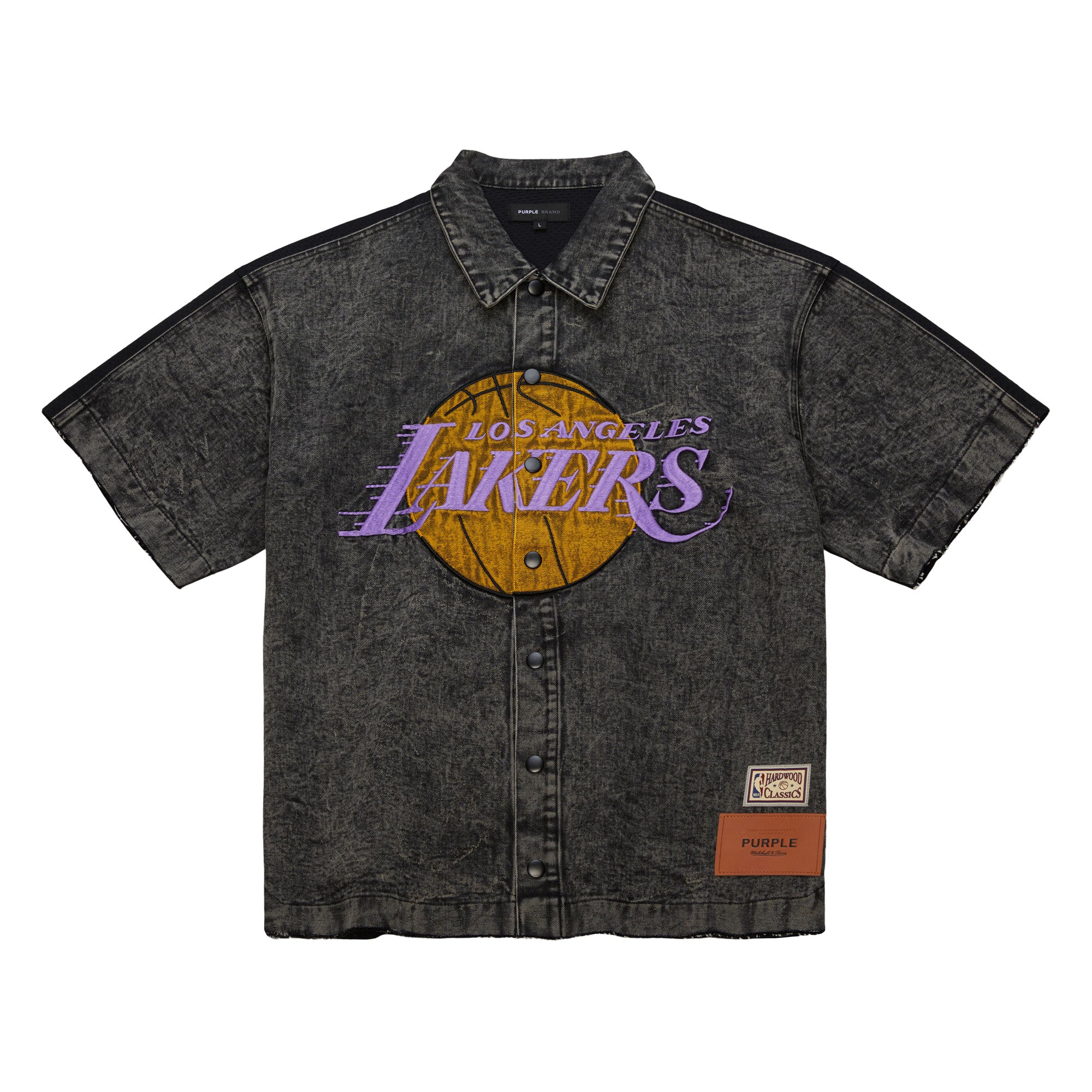 Lakers M&N x Purple Mesh Button Up