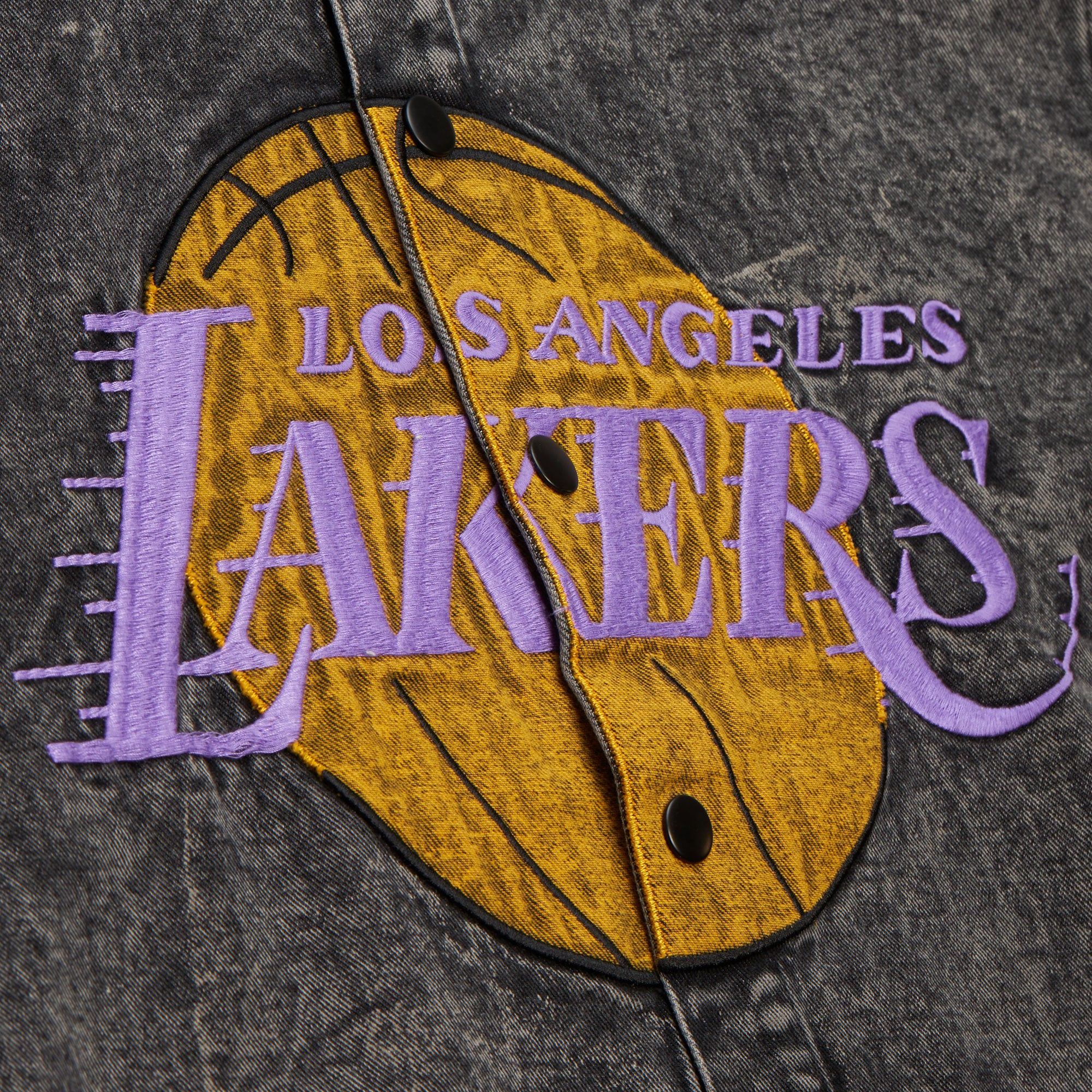 Lakers M&N x Purple Mesh Button Up - Image 2