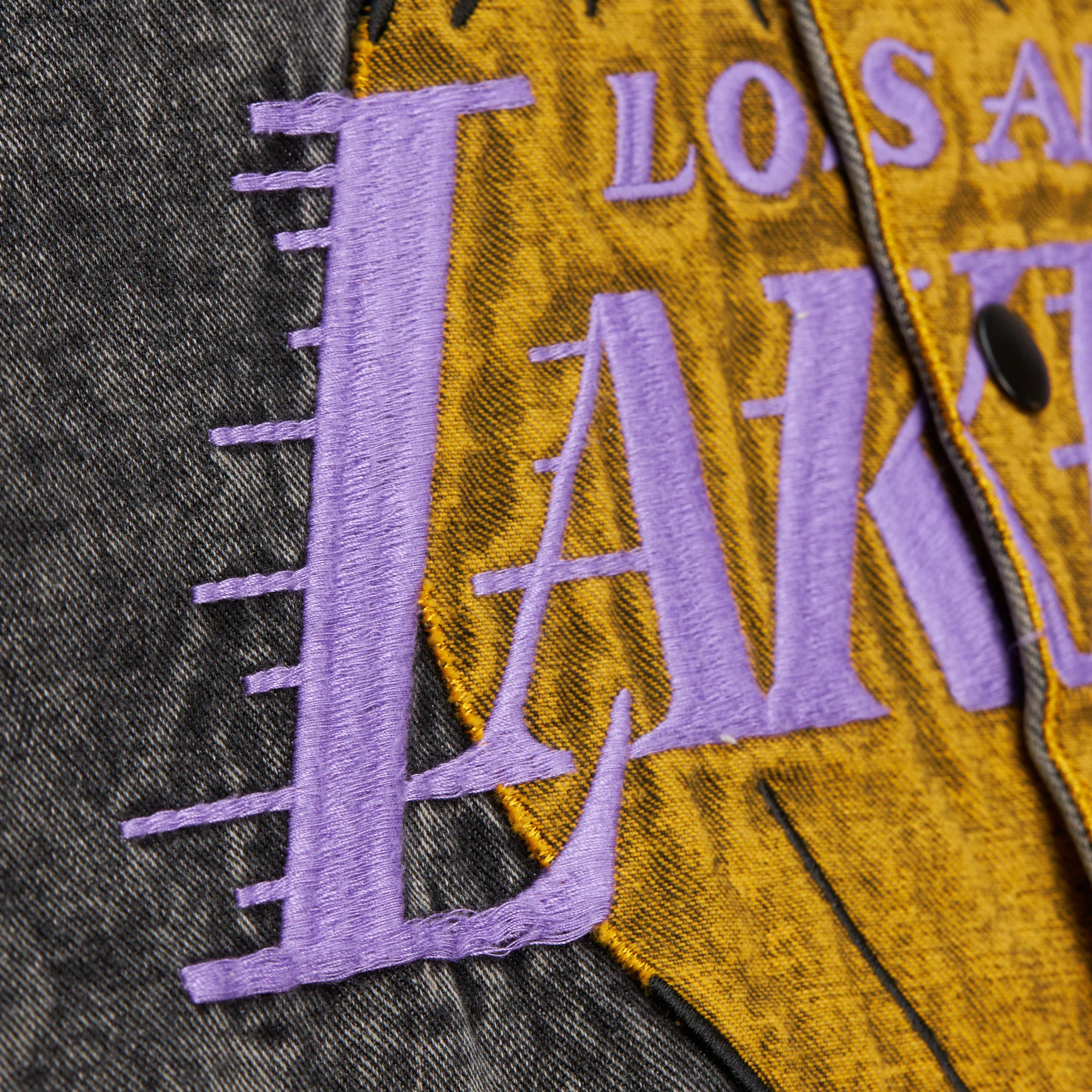 Lakers M&N x Purple Mesh Button Up - Image 3