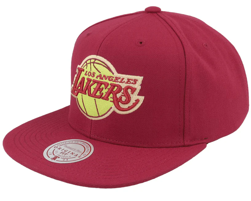 Lakers Merlot Shine Snapback Hat
