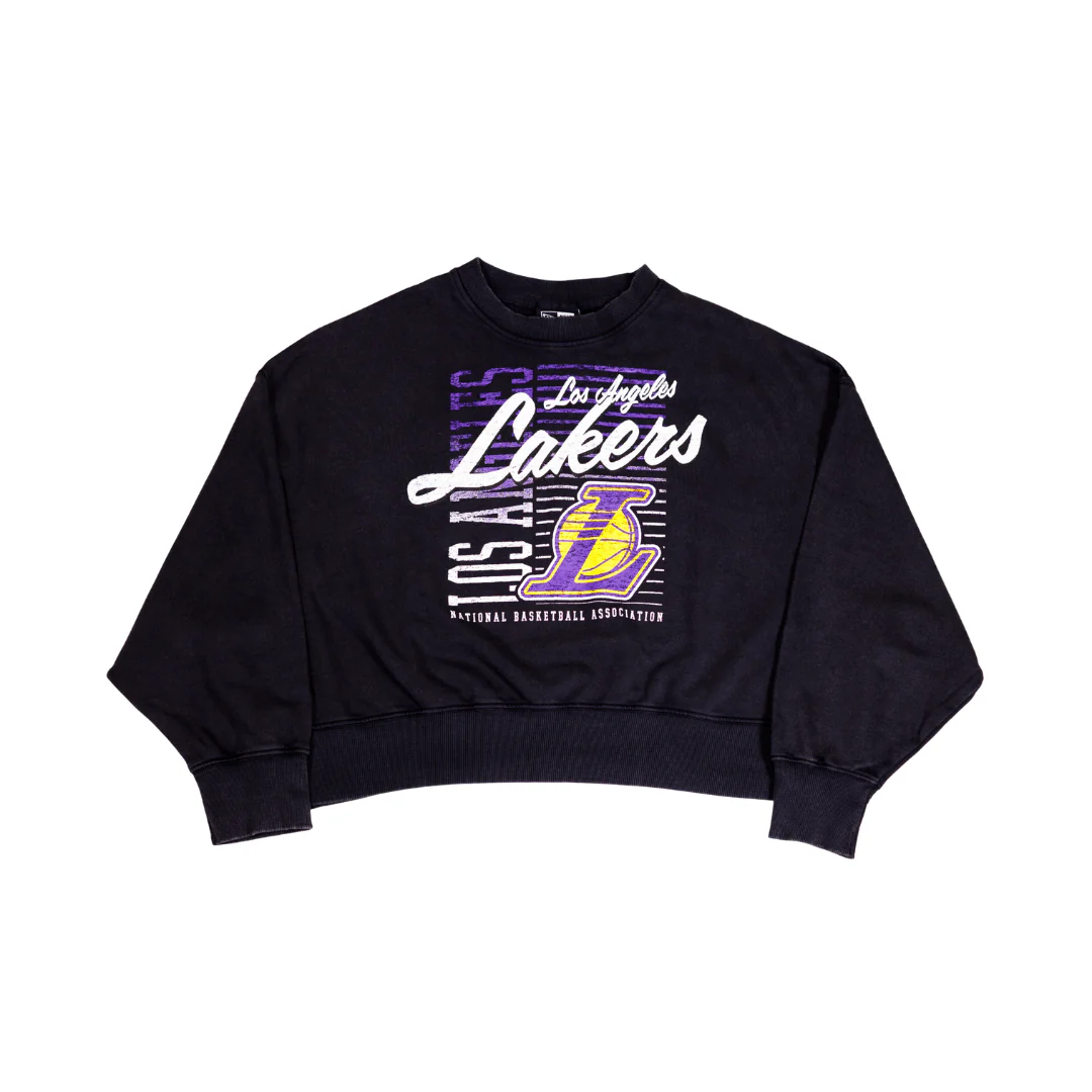 Lakers Women's Throwback Acid Wash Crewneck