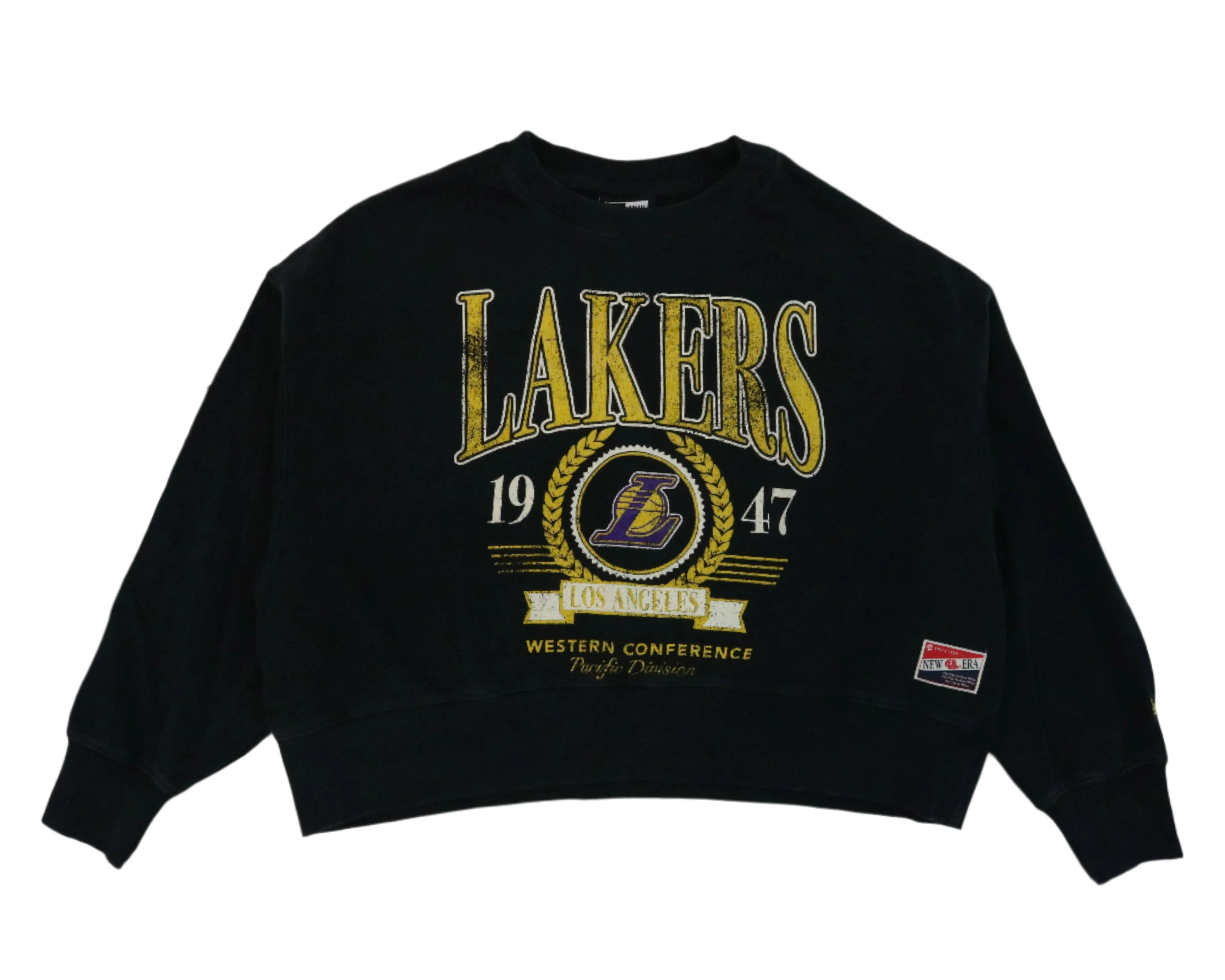 Lakers Women's Throwback Acid Wash Crewneck