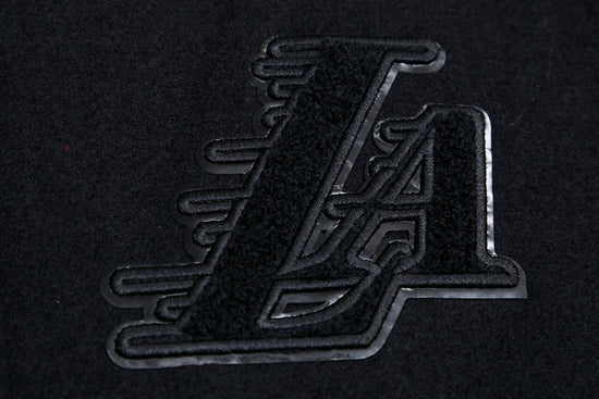 Lakers Women's Triple Black Wool Varsity Jacket - Image 4