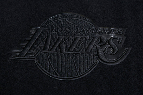 Lakers Women's Triple Black Wool Varsity Jacket - Image 5