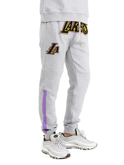 Los Angeles Lakers Wordmark Cotton Double Knit Joggers - Image 3