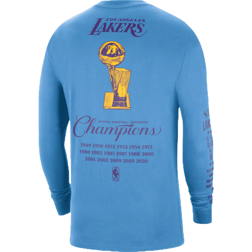 Los Angeles Lakers Courtside Men's Nike NBA Long-Sleeve T-Shirt - Image 2