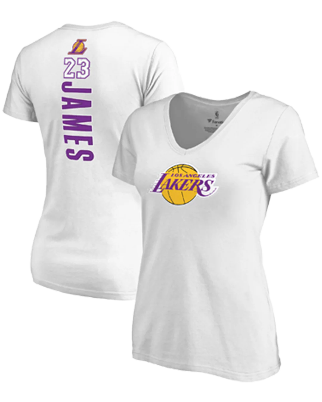 Los Angeles Lakers LeBron James Backer Name & Number V-Neck