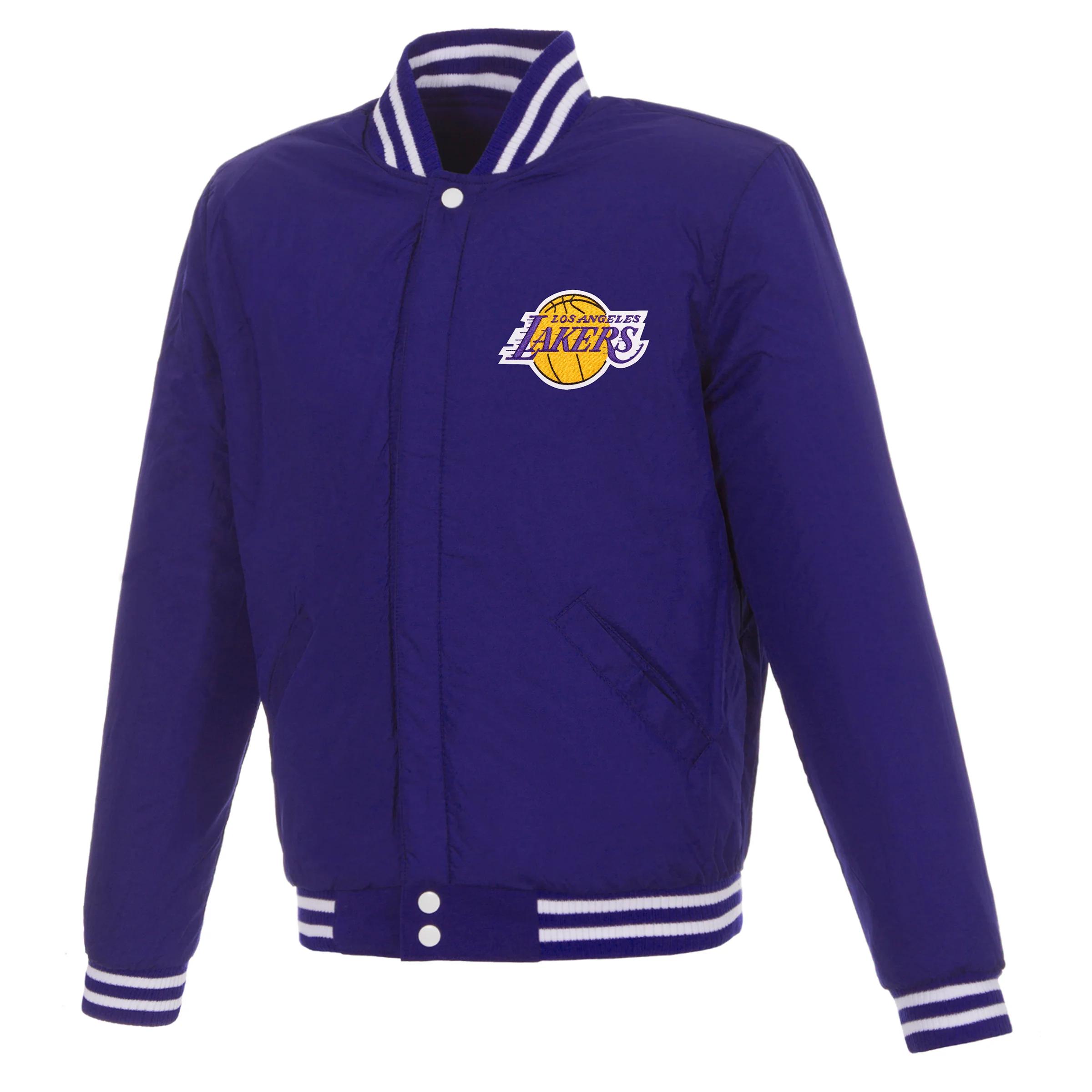 Los Angeles Lakers Reversible Fleece And PU Jacket - Image 3