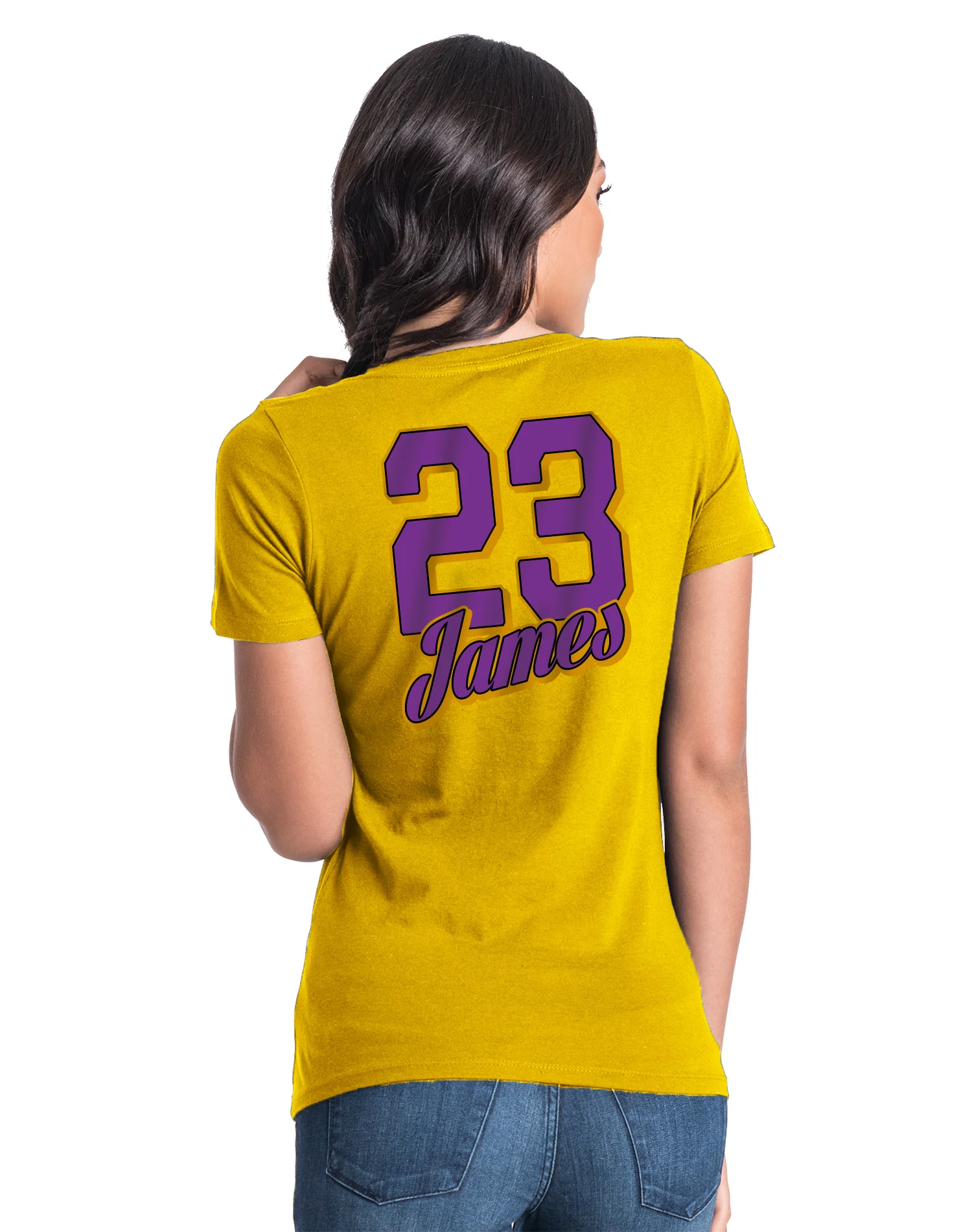 Los Angeles Lakers Women's LeBron James Script Player T-Shirt - Gold - Image 3