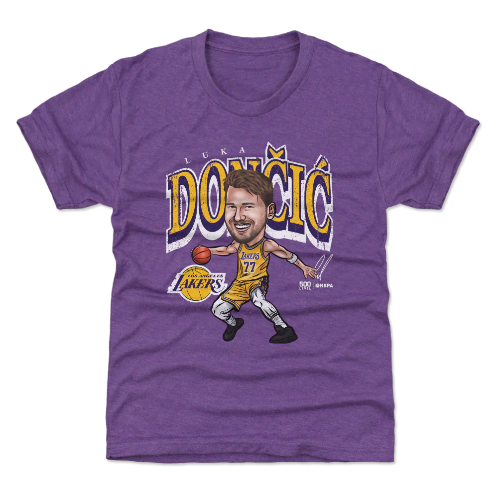 Luka Doncic Los Angeles Lakers Cartoon WHT