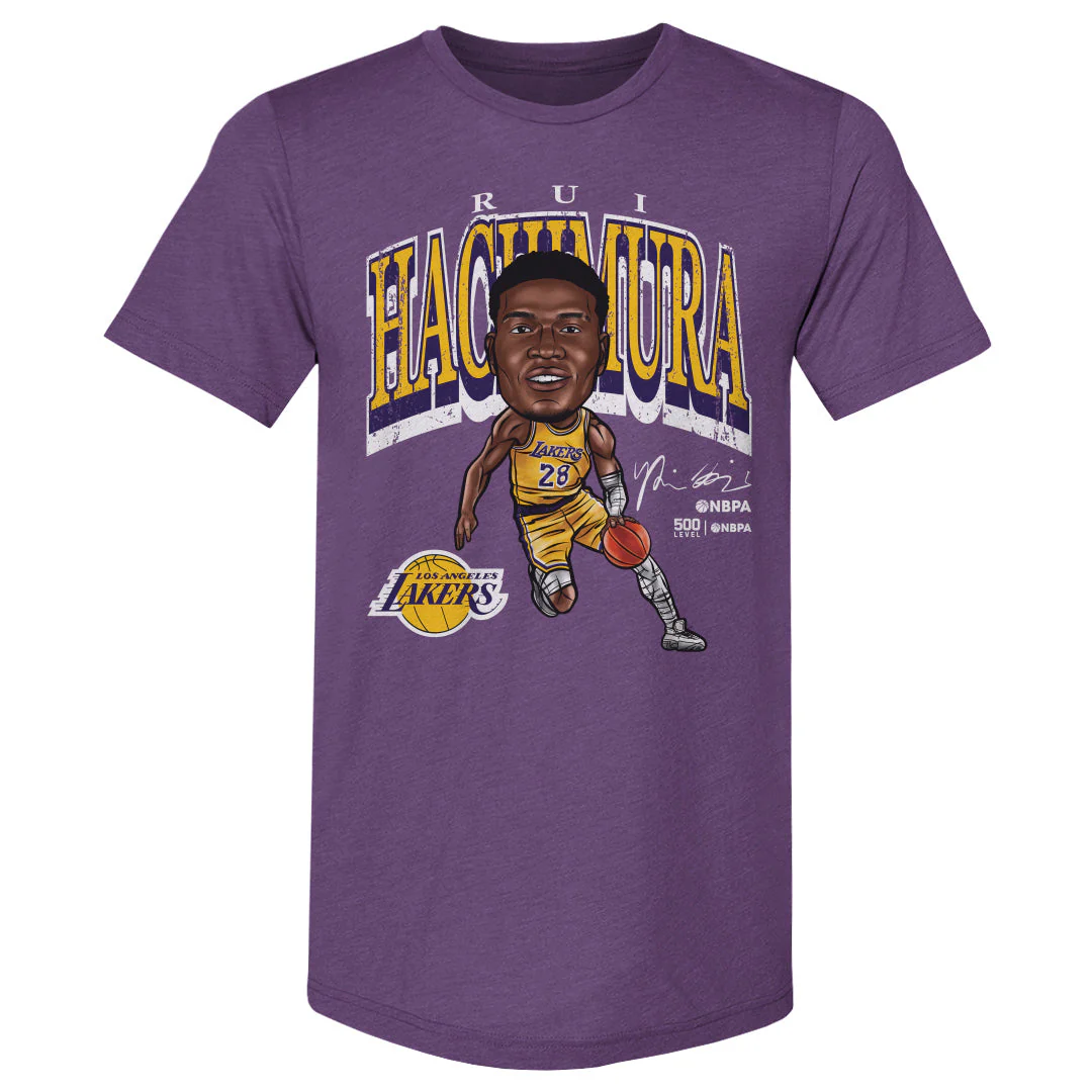 Rui Hachimura Los Angeles Lakers Cartoon WHT - Image 3