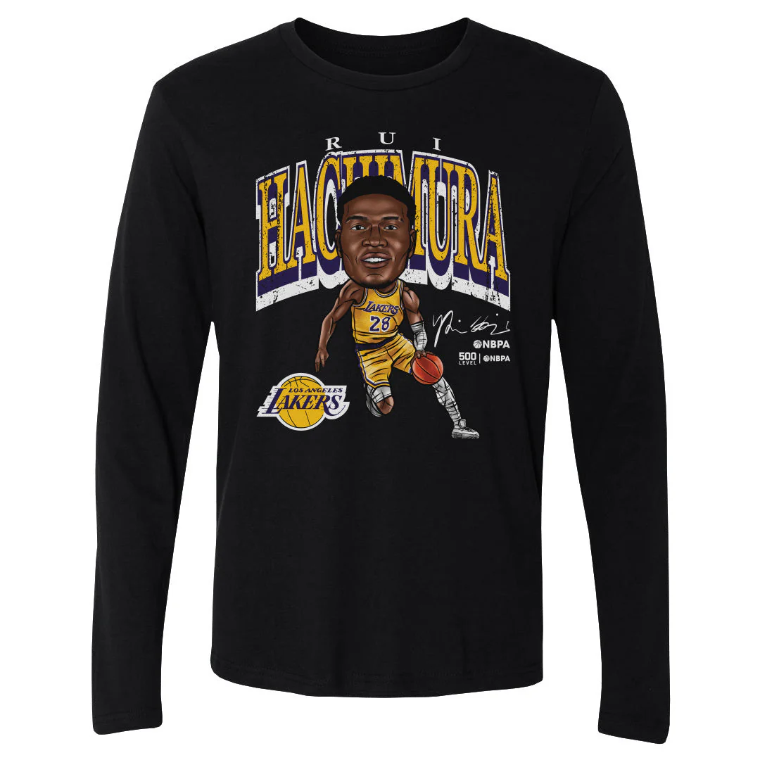 Rui Hachimura Los Angeles Lakers Cartoon WHT - Image 2