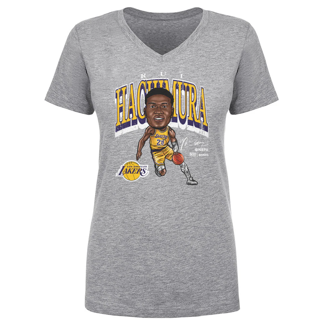 Rui Hachimura Los Angeles Lakers Cartoon WHT