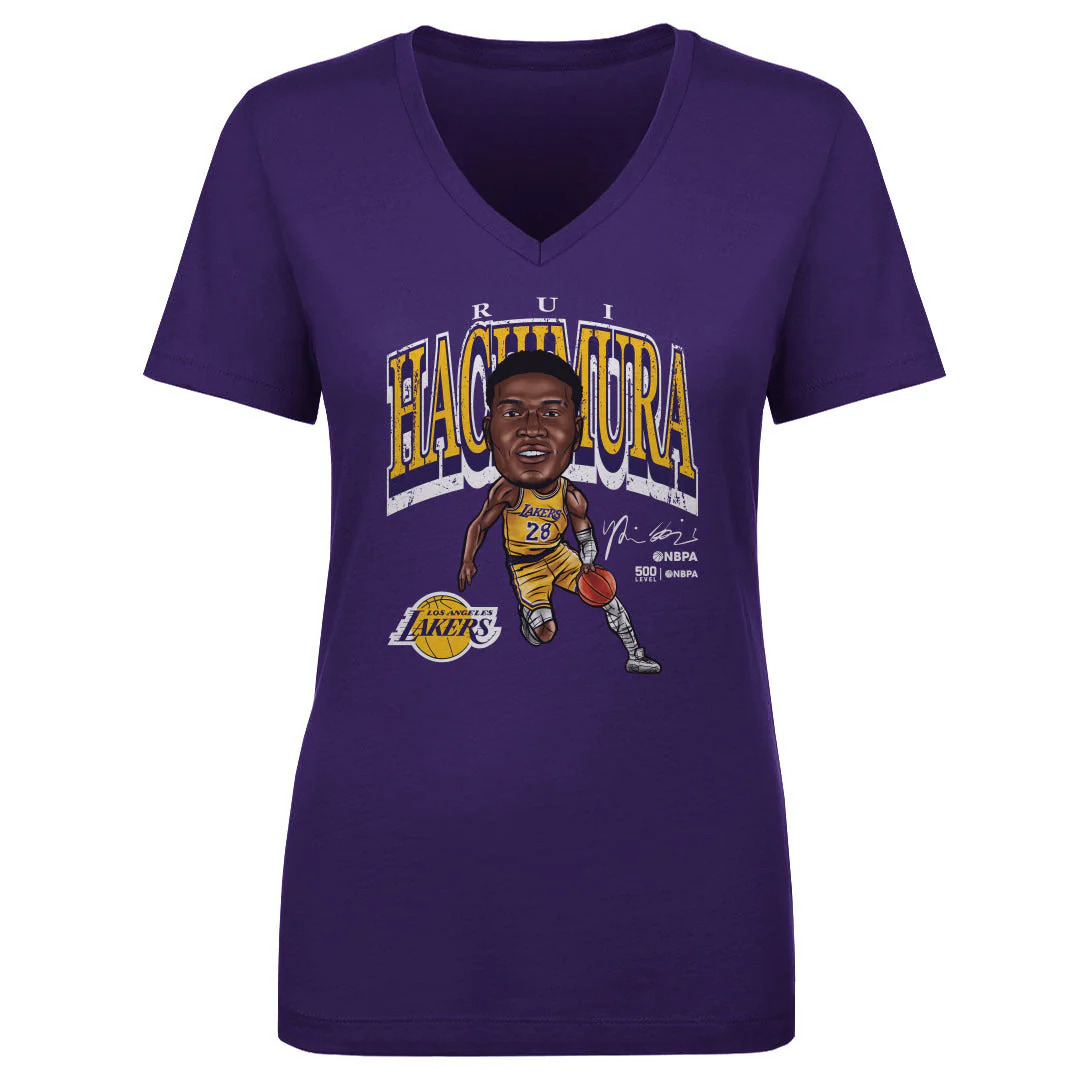 Rui Hachimura Los Angeles Lakers Cartoon WHT - Image 2