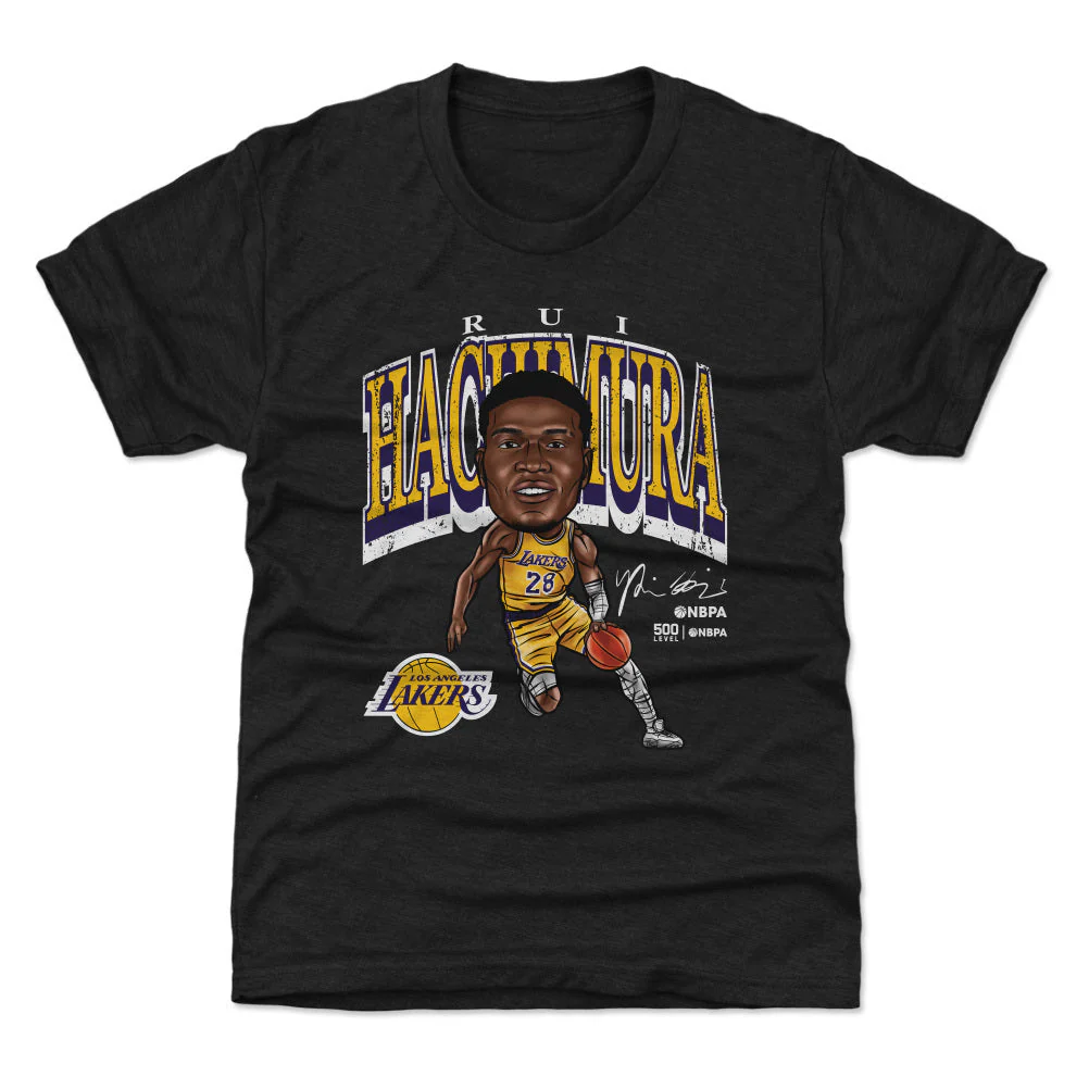 Rui Hachimura Los Angeles Lakers Cartoon WHT - Image 3
