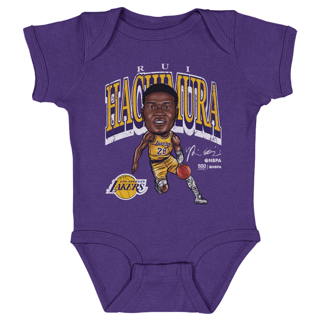 Rui Hachimura Los Angeles Lakers Cartoon WHT - Image 3